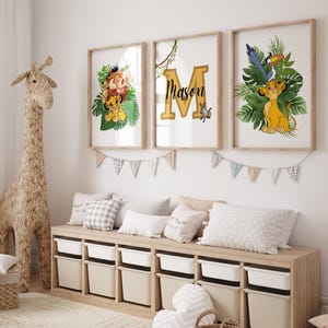 Ensemble de 3 affiches personnalisées du roi lion / simba / décoration de chambre de filles / chambre de garçons / inspiration chambre / impressions personnalisées