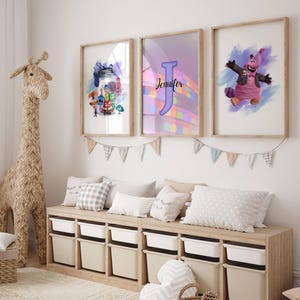 Set of 3 personalised Inside Out Posters / Stitch Design / Girls Bedroom Decor / Bedroom Inspiration / Personalised Prints