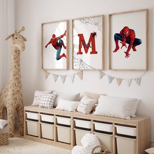 Set of 3 personalised Spiderman Posters / Spiderman / Girls Bedroom Decor / Boys Bedroom / Bedroom Inspiration / Personalised Prints