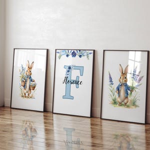 Set of 3 personalised Peter Rabbit Posters / Peter Rabbit Theme / Girls Bedroom / Boys Bedroom / Bedroom Inspiration / Personalised Prints