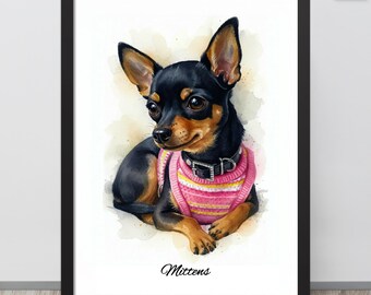Custom Pet Portrait, Personalised Dog Illustration, Dog Cat Wall Art, Hand Drawn Pet, Pet Memorial Ideas, Digital, Pet Christmas Gift