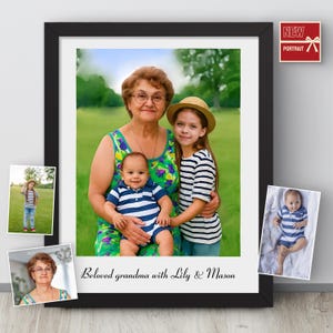Custom Portrait, Personalized Watercolor Family Portrait, Custom Portrait Painting Gift, Merge Photo Portrait, Loss of Loved Ones, Deceased