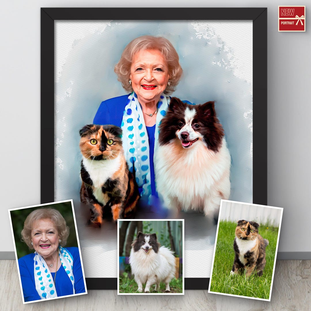 Custom Watercolor Pet Portrait: Memorial Dog or Cat Art From Photo - Etsy