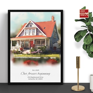 Custom Watercolor House Portrait,Watercolor House Painting,Personalized Housewarming Gift,First Home Gift,Realtor Closing Gift,Home Portrait