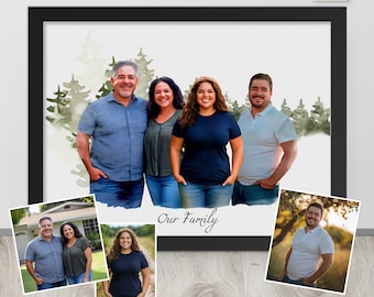 Custom Watercolor Family Portrait: Add Loved One, Memorial Gift