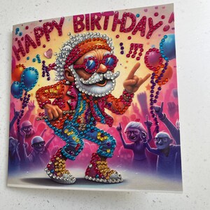 Carte d'anniversaire art diamant