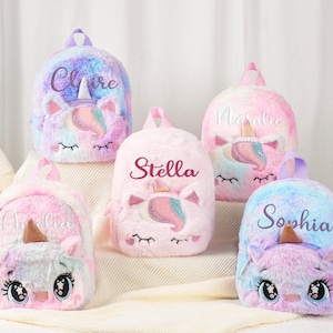 Sac à dos personnalisé licorne, Cartable préscolaire fille personnalisé, Sac à dos brodé licorne fille, Cadeau de rentrée scolaire, Sac à dos pour enfant, Cadeau pour fille