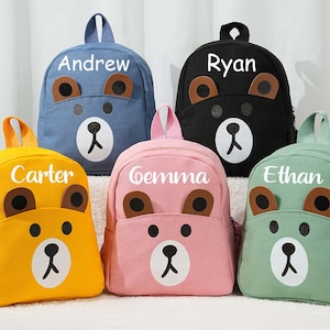 Sac à dos personnalisé ours, sac à dos nounours, sac personnalisé pour chambre de bébé pour tout-petit, sac de voyage pour enfants avec nom, cadeau de rentrée scolaire, cartable d'école maternelle