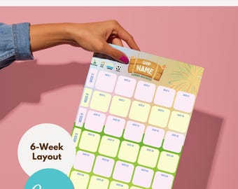 Camp Calendar 6-Week Canva Template (Basic Canva)