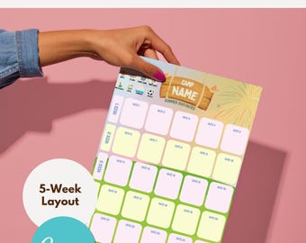 Camp Calendar 5-Week Canva Template (Basic Canva)