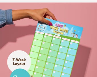 Camp Calendar 7-Week Canva Template (Version: City Skyline)