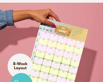 Camp Calendar 8-Week Canva Template (Basic Canva)