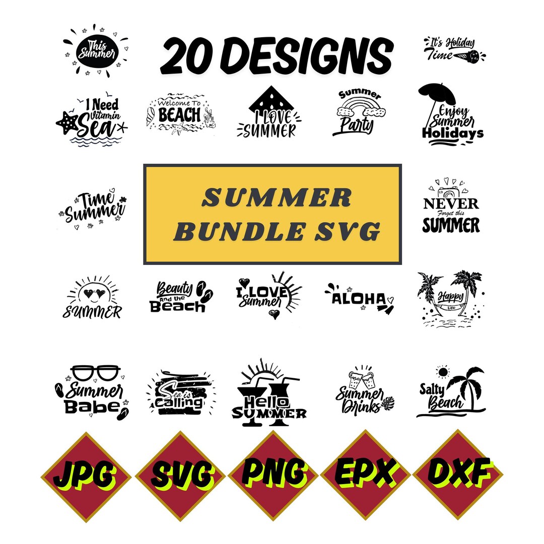 Summer Bundle SVG, Beach Svg, Summertime Svg, Funny Beach Quotes Svg ...
