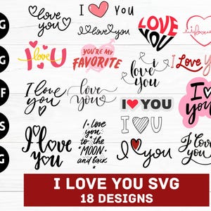 Kocham Cię Svg, Walentynki Svg. Clipart, Wektorowy plik do cięcia dla Cricut, Sylwetka, Naklejka, Kalkomania, Winyl, Szablon, Pin, Pdf Png Dxf Eps