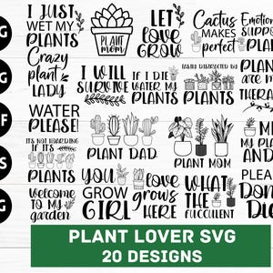 Pflanze SVG-Bundle, Garten-Svg-Bundle, Pflanzenliebhaber SVG, Pflanze Mama SVG, Pflanze Zitat SVG, Zimmerpflanze SVG, lustige Pflanze Zitat SVG, Gartenzitat