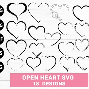 Heart Svg Bundle, Heart Svg, Hand Drawn Heart svg, Open Heart Svg, Doodle Heart Svg, Sketch Heart Svg, Love Svg,Valentine Svg,Cricut,Png,Dxf