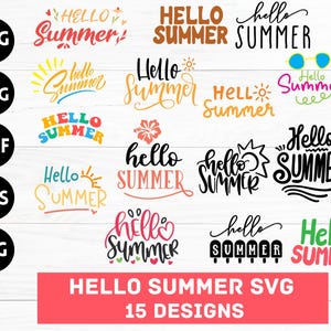 Hallo Sommer-Svg, Willkommen Sommer-Svg, Sommer-Zeichen-Svg, Hallo Sommer-Eis-Stempel-Svg, Sommer-Svg, Haustürschild-Svg, Dateien für Cricut