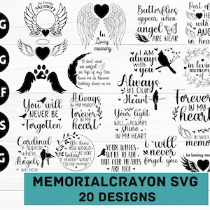Memorial Svg Bundle,Memorial Quotes Svg, Rest In Peace Svg, Cardinal Svg, Loving Memory Svg, Heaven svg, Christian Svg, Remembrance Svg