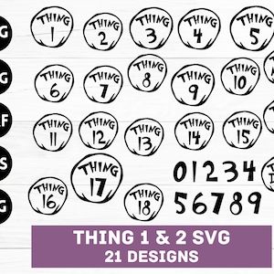 Pacchetto Svg Png Thing 1 Thing 2, File di taglio Svg Thing 1 e Thing 2, Svg Thing 1 e Thing 2 Cat in the Hat, Svg a strati .Png, Svg Thing 1 Mom,