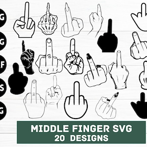 Mega Middle Finger Svg Bundle, Middle Finger Clipart, Middle Finger Cut File For Circut, Skeleton Middle Finger Svg, Finger Sign Svg,Png,Pdf