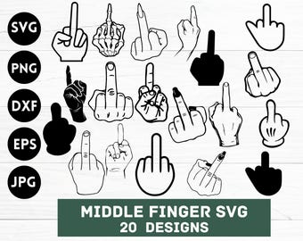 Mega Middle Finger Svg Bundle, Middle Finger Clipart, Middle Finger Cut File For Circut, Skeleton Middle Finger Svg, Finger Sign Svg,Png,Pdf