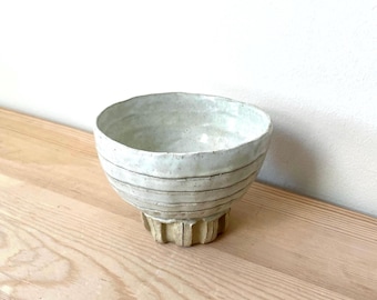 Hand-Sculpted Tea Bowl | Matcha Chawan with Textured Foot | Studio Ceramics