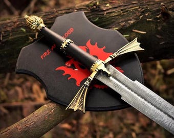Medieval Handmade Fantasy Sword For Wall Decoration, Custom Made Replica Sword In Damascus Steel, Decorative Unique Sword For Wall Hanging.