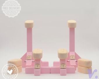Gymnast Gift Set | Calisthenics Training Equipment | Handstand Canes & Parallettes | Gymnastics Bars, Blocks | Aesthetic Pink Home Workout