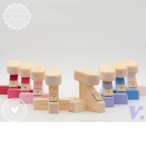 Mini bastones para hacer el pino / Equipo de gimnasia / Barras para hacer el pino y paralelas de madera / Bloques de gimnasia / Entrenamiento de calistenia / Entrenamiento en casa