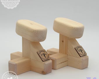 Mini bastones para hacer el pino / Equipo de gimnasia / Barras para hacer el pino y paralelas de madera / Bloques de gimnasia / Entrenamiento de calistenia / Entrenamiento en casa
