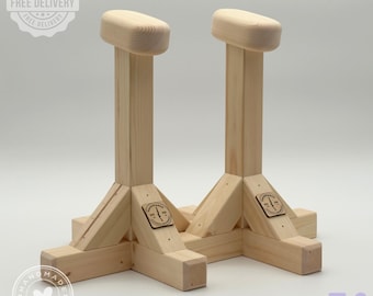 Handstand Canes | Gymnastics Equipment | Handstand Bars & Wooden Parallettes | Gymnastics Blocks | Calisthenics Training | Home Gym | Pine