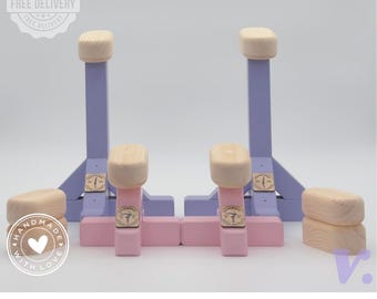 Gymnast Gift Set | Calisthenics Training Equipment | Handstand Canes & Parallettes | Gymnastics Bars, Blocks | Lilac Pink Home Workout