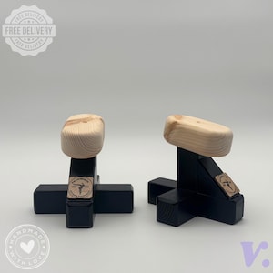 Mini Handstand Canes | Gymnastics Equipment | Handstand Bars & Wooden Parallettes | Gymnastics Blocks | Calisthenics Training | Home Workout Black