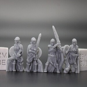 Skeleton Armored Knight Warrior Knight 4x 32mm Miniature Dnd Skirmish Oldhammer