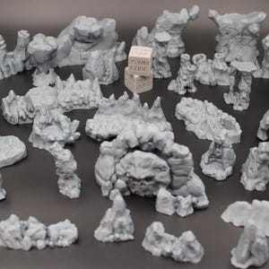 Tabletop Terrain Barren Cave Scatter Set Dnd RPG wargame skirmish 28mm