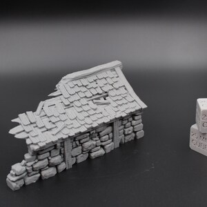 Tabletop Terrain Fantasy Medieval Stone House Ruin Dnd RPG Wargame Skirmish 28mm afbeelding 2