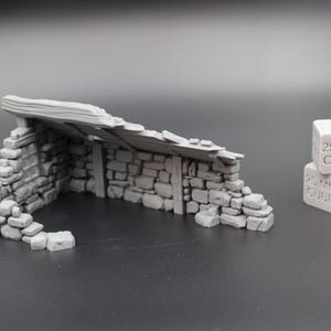 Tabletop Terrain Fantasy Medieval Stone House Ruin Dnd RPG Wargame Skirmish 28mm afbeelding 1