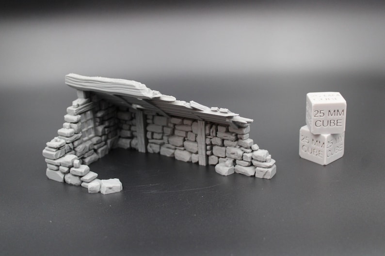 Tabletop Terrain Fantasy Medieval Stone House Ruin Dnd RPG Wargame Skirmish 28mm afbeelding 1