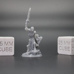 Skeleton Undead Warrior Fighter Raised Sword Shield 32mm Miniature Dnd Skirmish