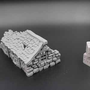 Tabletop Terrain Fantasy Medieval Stone House Ruin Dnd RPG Wargame Skirmish 28mm afbeelding 3
