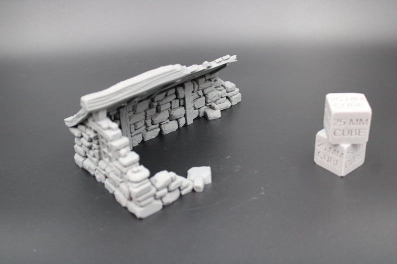 Tabletop Terrain Fantasy Medieval Stone House Ruin Dnd RPG Wargame Skirmish 28mm afbeelding 4