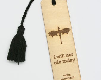Laser Engraved Wooden Dragon Bookmark: Fantasy Book Lover Gift