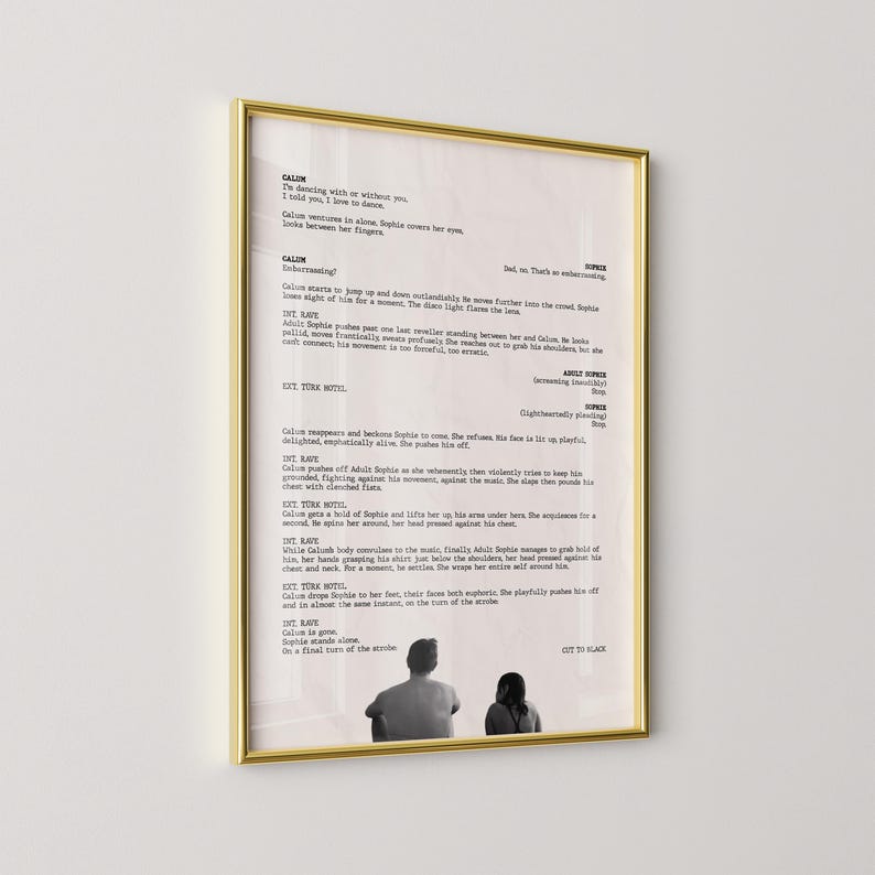 Rave Scripts Aftersun Movie Script Poster: Famous Scene Screenplay (digital or ...