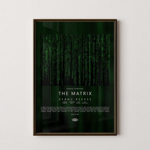 Matrix Movie Poster: Movie Poster Wall Art | Retro Vintage Cinema Print | Movie-TV Series Poster | Minimalist Home Decor | Framed Poster