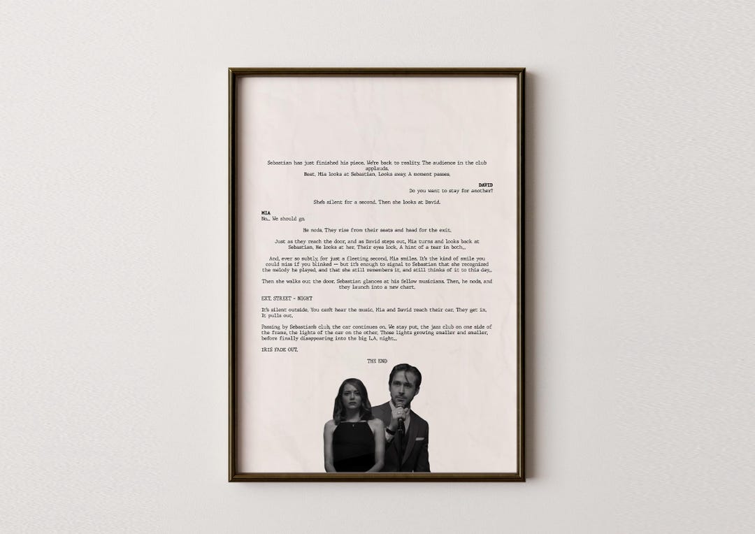 Script For Poster La La Land Movie Script Poster, Final Scene Scripts, Screenplay Movie ...