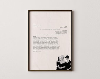 The Devil Wears Prada Script Poster: Famous Scene, Retro Movie Art