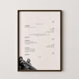 Eternal Sunshine of The Spotless Mind Movie Script Poster, Final Scene Script, Screenplay Movie Poster, Retro Poster, Favorite Movie Poster