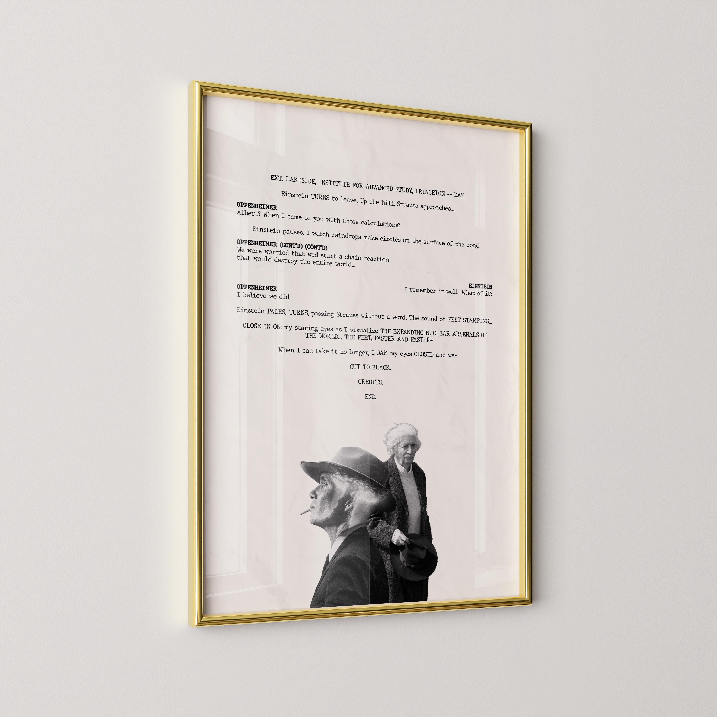 Oppenheimer Movie Script Poster: Final Scene Screenplay (digital or ...