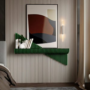 Hanging Parametric Wall Shelf - Parametric Floating Shelf - Geometric Wall Decor - Floating Modern Wood Art - Wooden Wall Mounted Shelf