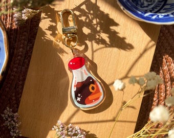 Cute Soy Sauce Acrylic Keychain